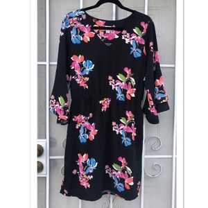 A New Day Floral Dress with Bell Sleeves, size M